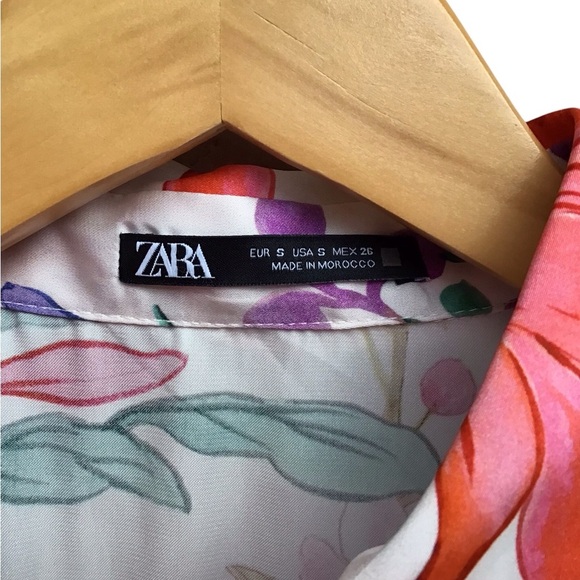 Zara Floral Ruffled Mini Shirt Dress Bloggers Fave - Picture 11 of 12